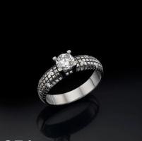 טבעת אירוסין עם יהלומים שחורים- הילית