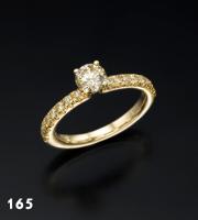 טבעת אירוסין קלאסית עם יהלומי צד- ורמונט
