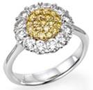 טבעת אירוסין עם יהלומים צהובים
